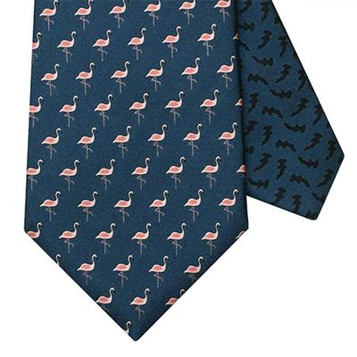 Flamingo Navy Blue Silk Tie