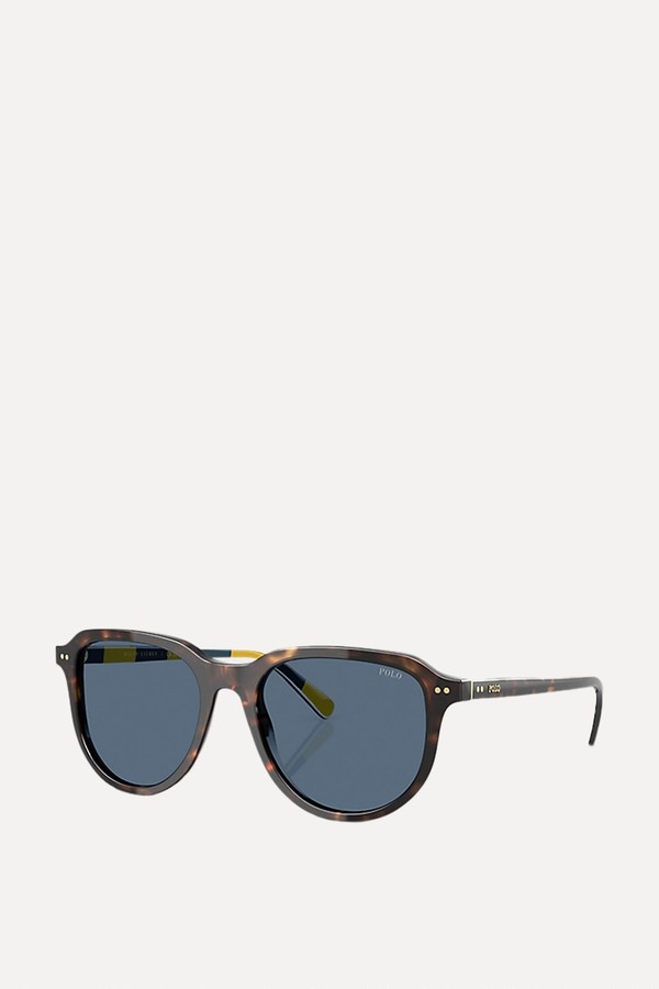 Heritage Rugby-Stripe Pilot Sunglasses from Ralph Lauren 