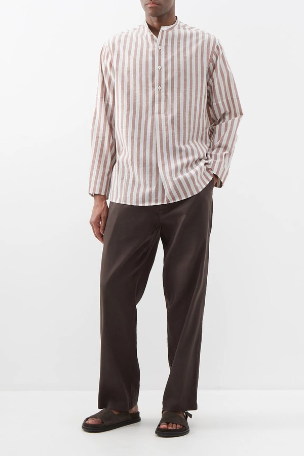 Striped Cotton-Blend Shirt from ITOH