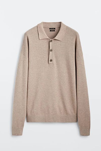 Cotton Polo Sweater from Massimo Dutti