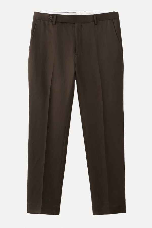 Slim-Fit Lyocell Linen Trousers