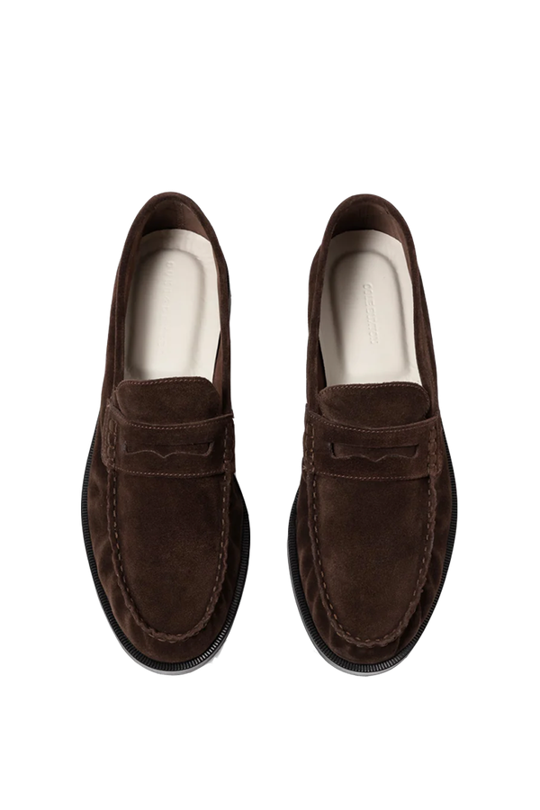 CB Suede Penny Loafers from Duke + Dexter