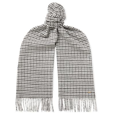 Fringed Checked Cashmere Scarf from Dunhill