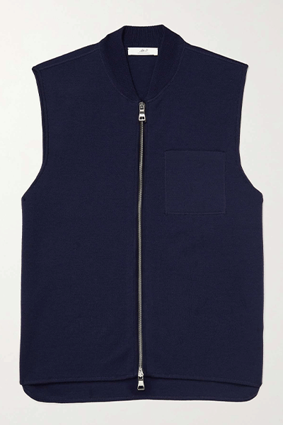 Double-Faced Merino Wool-Blend Gilet