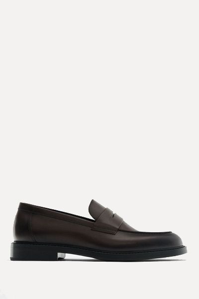 Leather Penny Loafers from Massimo Dutti