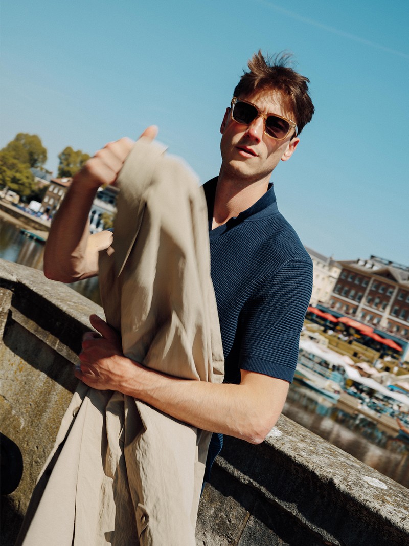 Cotton Rich Textured Knitted Polo Shirt