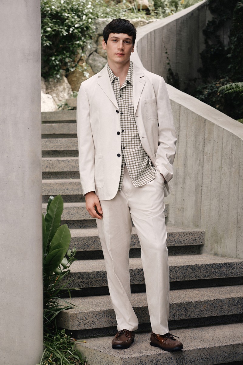 Relaxed Fit Cotton Lyocell Blend Suit Jacket