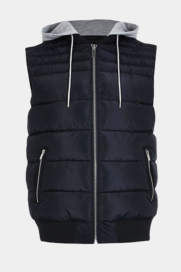 Navy Removable Hood Gilet