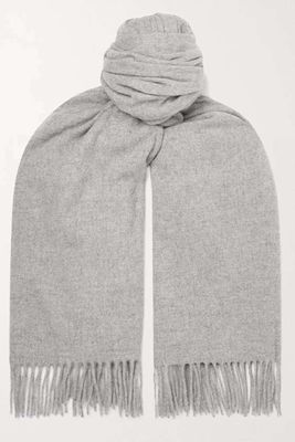 Oversized Fringed Melangé Wool Scarf from Acne Studios