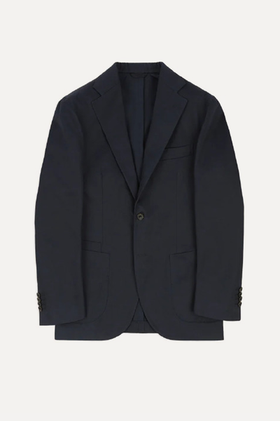 Navy Cotton Drill Tailored Jacket from Drake's 