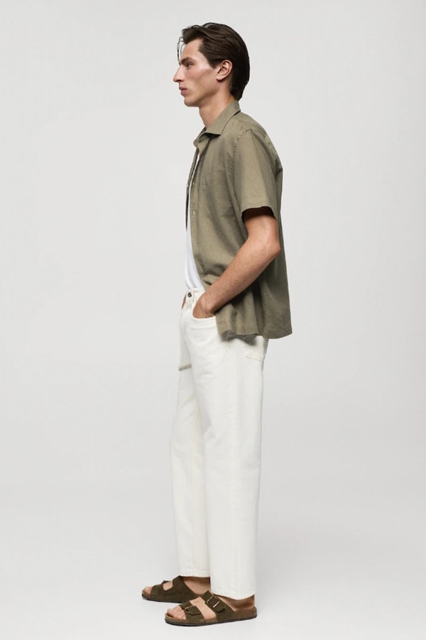 Regular-Fit Linen Shirt With Pocket from Mango