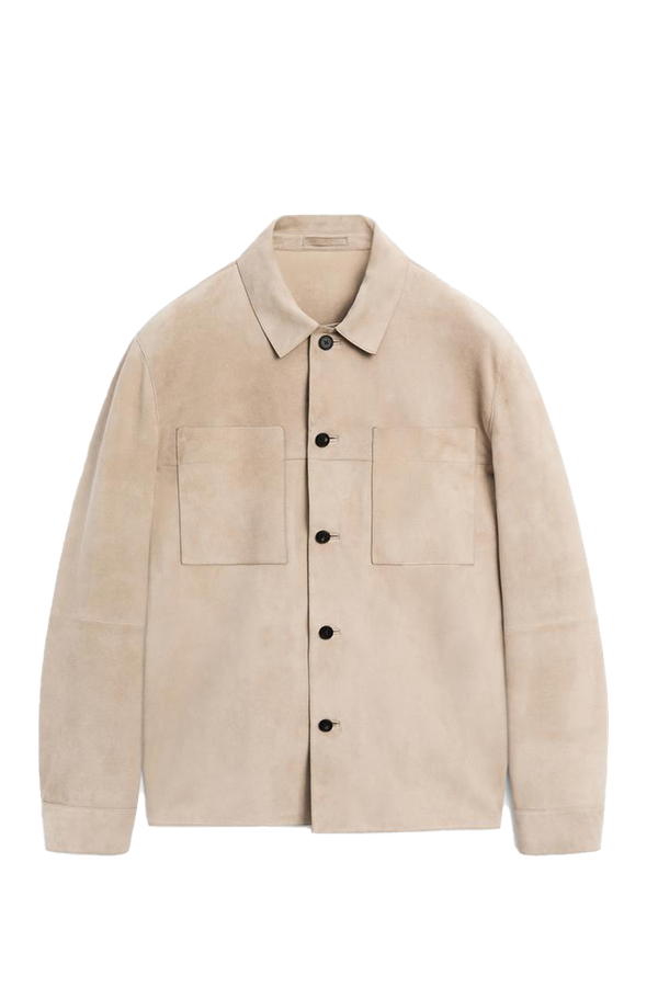 Suede Leather Overshirt from Massimo Dutti