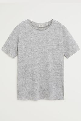 100% Linen T-Shirt from Mango