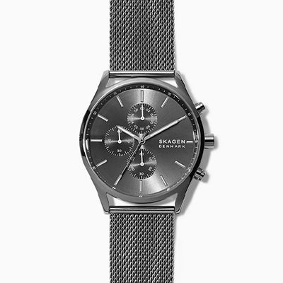 Holst Chronograph Gunmetal Steel Mesh Watch