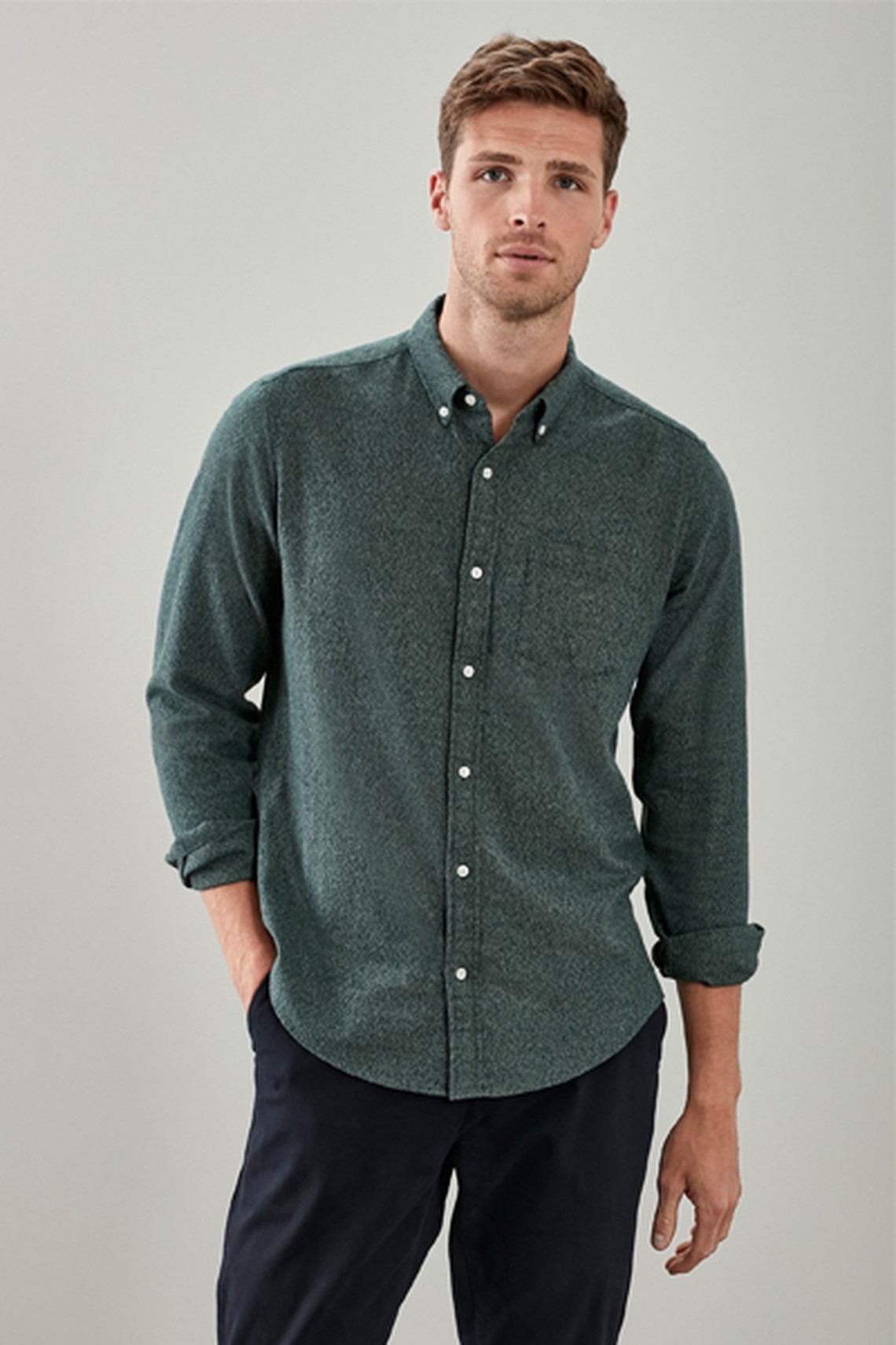 Brushed Cotton Long Sleeve Shirt