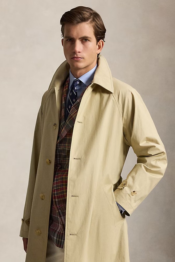 Stretch Poplin Balmacaan Coat from Ralph Lauren