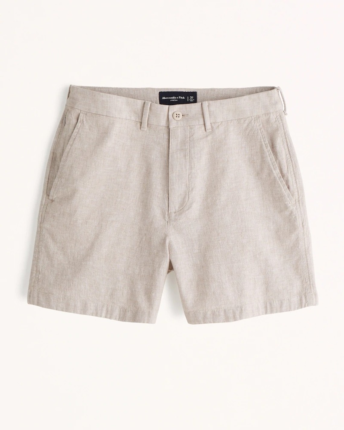 Linen-Blend Plainfront Shorts