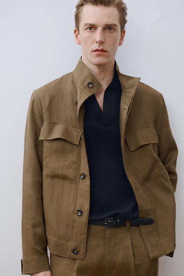 Anton Linen Utility Jacket from Mango