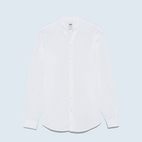 Premium Poplin Shirt With Stand-Up Collar from Zara