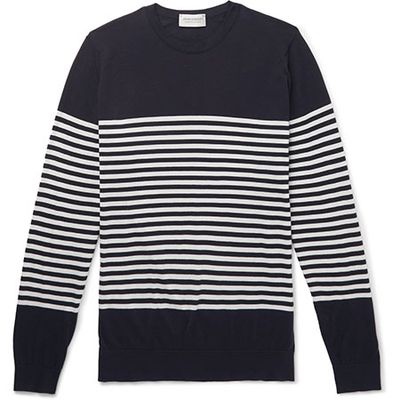Striped Sea Island Cotton Sweater from John Smedley