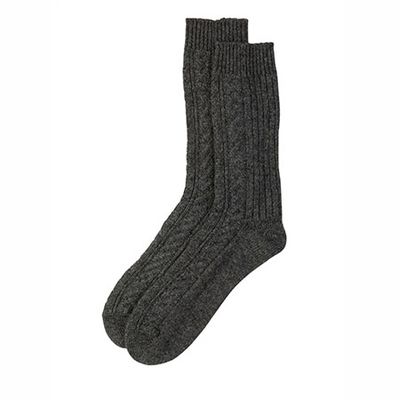 Dark Granite Cashmere Socks from Johnstons of Elgin