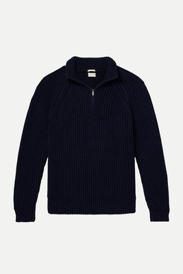 Dylan Ribbed Cotton Half-Zip Sweater from Massimo Alba