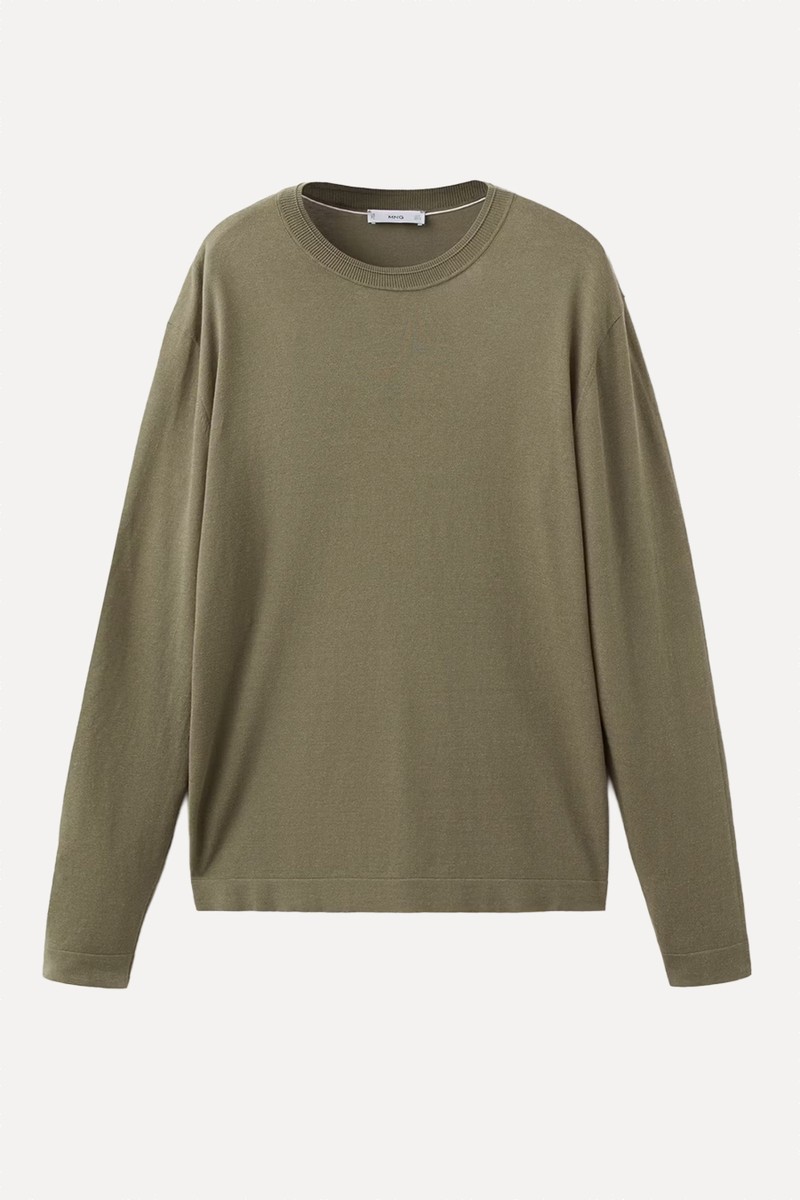 Fine-Knit Cotton Sweater