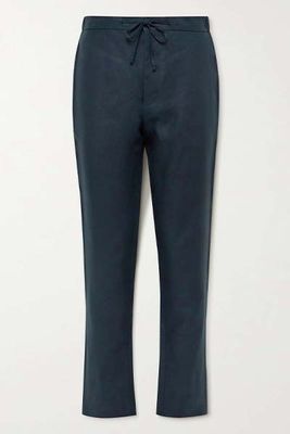 Slim-Fit Linen Drawstring Trousers from De Petrillo