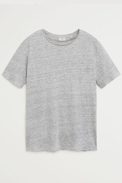 100% Linen T-Shirt from Mango