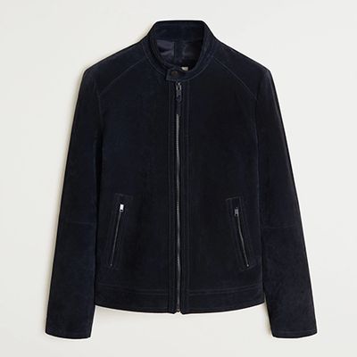 Elbow-Patch Suede Jacket from Mango