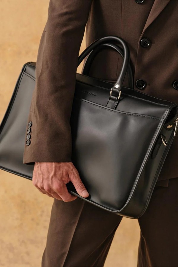 Leather Ziptop Briefcase from Tusting
