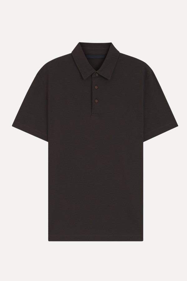 Polo Shirt In Cotton & Silk