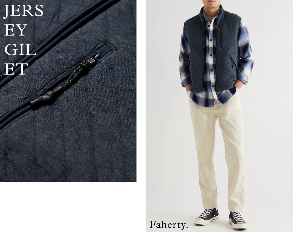 Quilted Mélange Cotton-Blend Jersey Gilet from Faherty