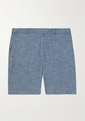 Seaside Straight-Leg Cotton-Blend Chambray Shorts