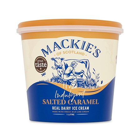 Indulgent Salted Caramel Real Dairy Ice Cream from Mackie's