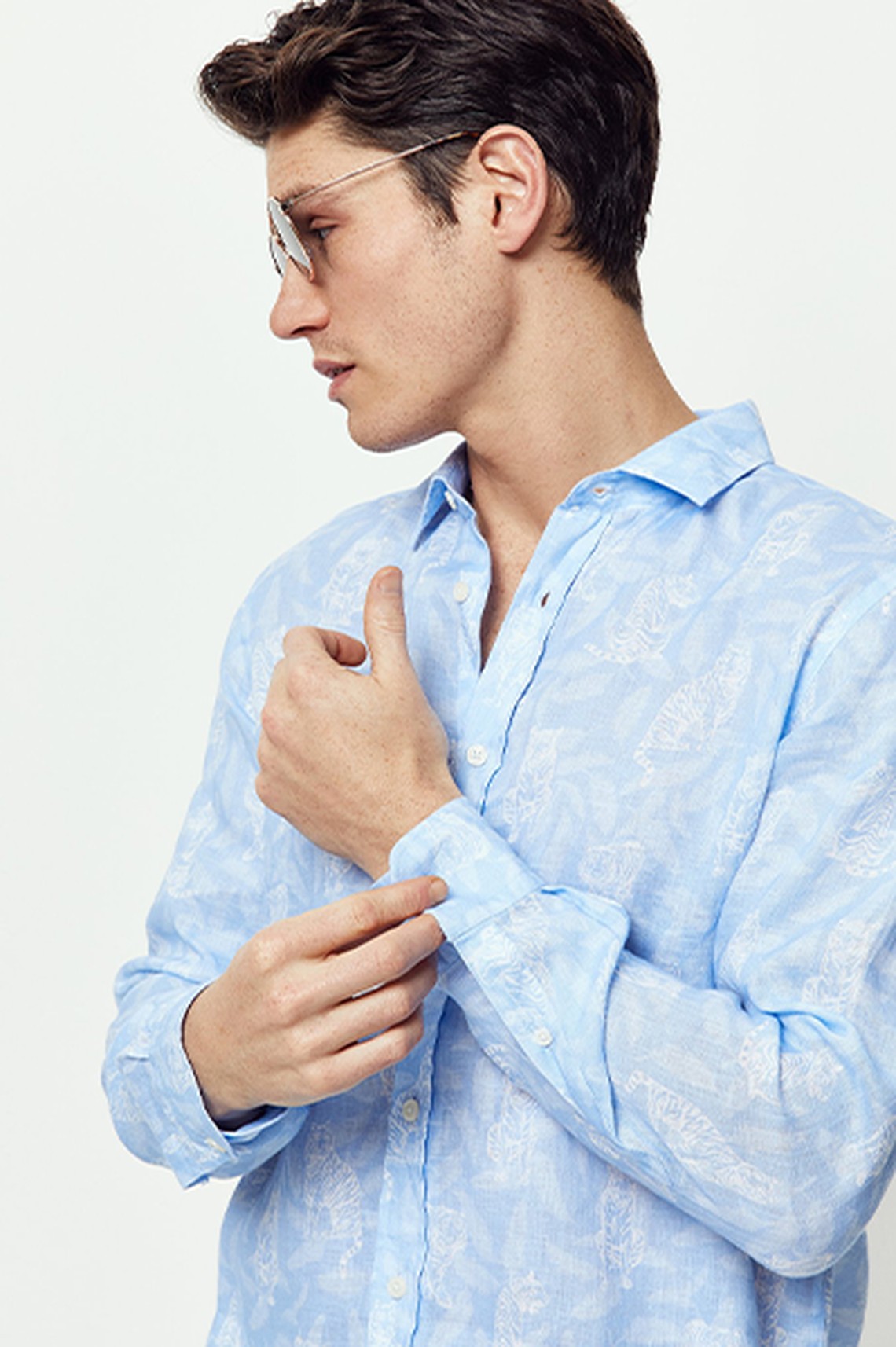 Caspian Tiger Linen Shirt from Beaufort & Blake