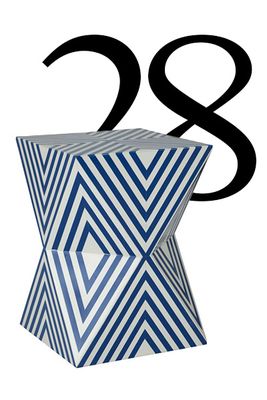 Hasso Blue And White Stool from Fifty Five South