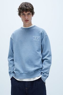 Textured Print Sweatshirt