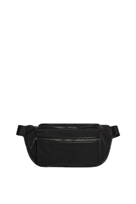 Contrast Nylon Belt Bag With Leather Details  from Massimo Dutti 