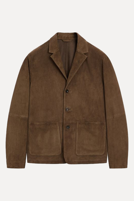Suede Jacket With Buttons from Massimo Dutti