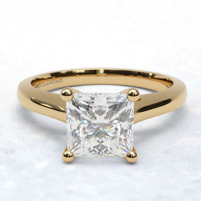Princess Skydiamond Cathedral Solitaire Engagement Ring