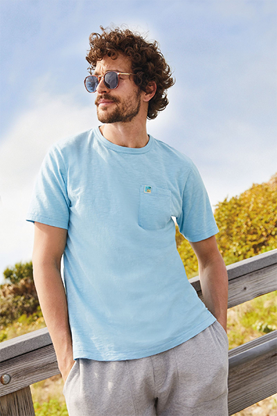 Organic Cotton Pocket T-Shirt Blue