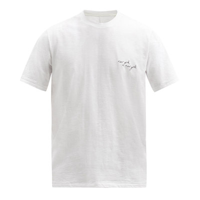 New York Embroidered Cotton Jersey T-Shirt