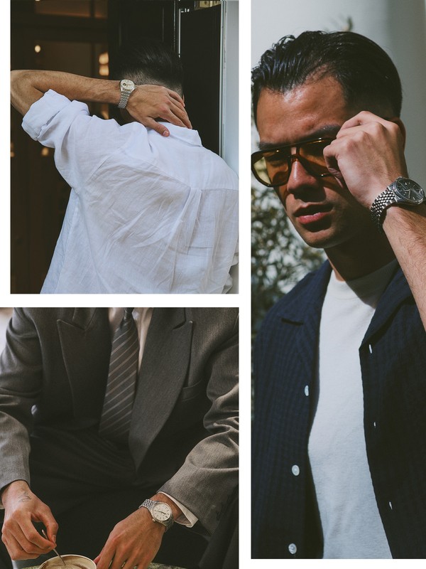 Model Anthony Tran Styles 3 New Seiko Presage Watches 