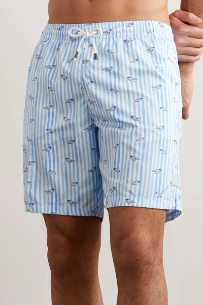 Straight-Leg Mid-Length Printed Swim Shorts from CANALI 