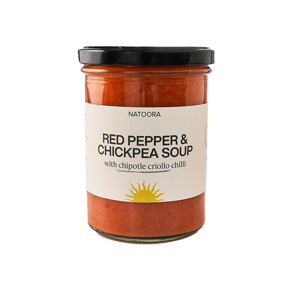 Red Pepper Soup with Chickpeas & Chipotle Criollo Chilli from Natoora