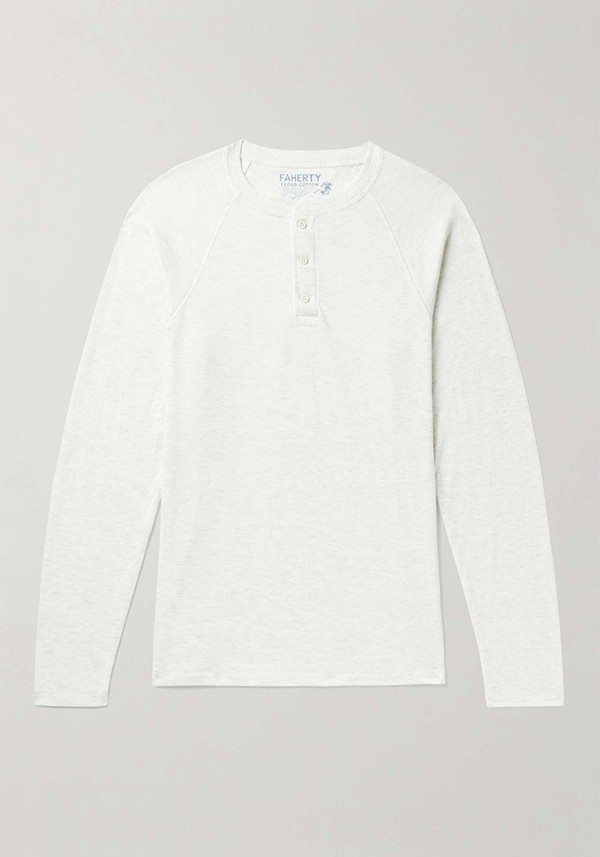 Pima Cotton And Modal-Blend Henley T-Shirt