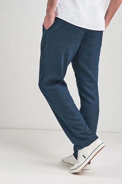 Linen Blend Drawstring Trousers