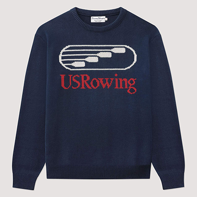 Navy US Rowing Jacquard Sweater from Rowing Blazers