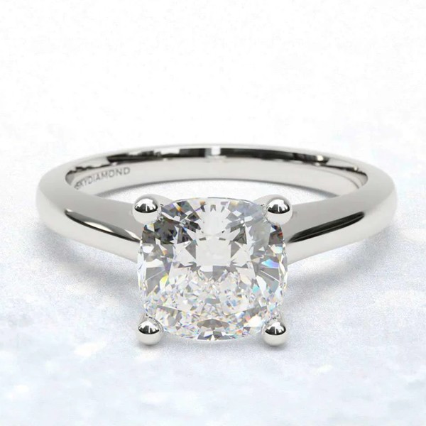Cushion Skydiamond Cathedral Solitaire Engagement Ring